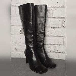 Call It Spring Black Faux Leather Knee High Boots